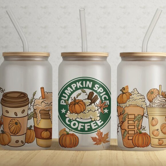 Glass Pumpkin Spice Coffee Can - Picture 1 of 5